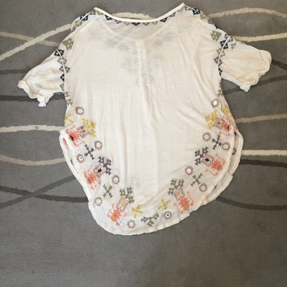 Free people Embroidered Short Sleeve Tunic Boho Sm - Picture 5 of 5